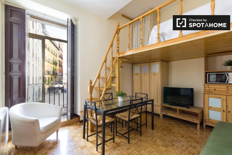 Studio Apartment With Mezzanine charming studio apartment for rent in malasaña, madrid | spotahome Studio Apartment With Mezzanine charming studio apartment for rent in malasaña, madrid | spotahome